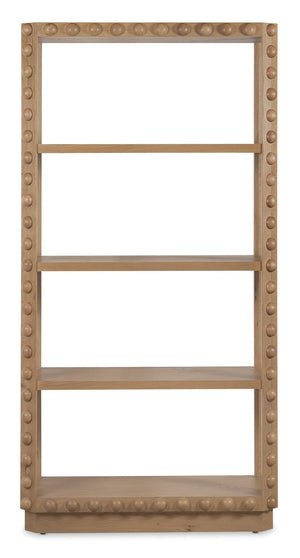 Hooker Furniture Commerce Oak Etagere With 3 Open Shelves, Beaded Plinth Base, Medium Natural Finish For Displayffects 7228-50740-80