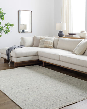 Hamburg HMB-2300 3' x 10' Runner Handmade Rug HMB2300-310  Ivory, Light Gray, Medium Gray, Black Surya