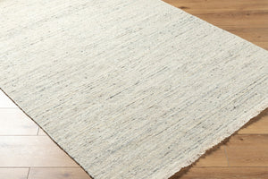 Surya Hamburg 2' X 3' Handmade Wool Rug - Modern Elegance With Stylish Fringe & Easy Maintenance For Comfort Ivory Wool Hmb2300-23