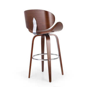 English Elm Christopher Knight Home® - 30" Mid-Century Modern Upholstered Swivel Barstool with Beech Frame, Concave Seat, Easy-Clean Leather Finish Brown 67493.00PUCOGN