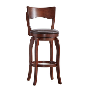 Homelegance By Top-Line Beckham 29-Inch High Back Swivel Bar Stool Brown Rubberwood