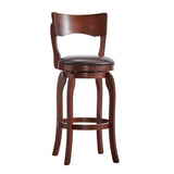 Homelegance By Top-Line Beckham 29-Inch High Back Swivel Bar Stool Brown Rubberwood