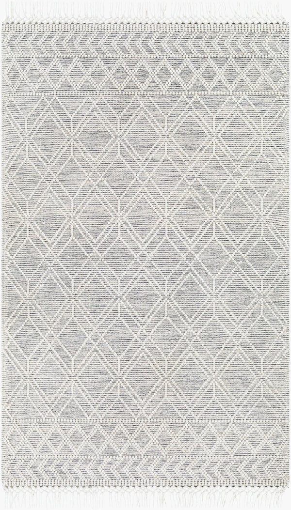 Livabliss Hemingway Flatweave Wool Blend Area Rug Global Pattern Fringe Border Living Room Accent Cream, Black 10' x 14' HMG2300-1014