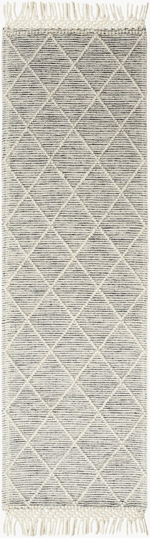 Livabliss Hemingway Flatweave Handwoven Wool Blend Accent Rug for Entryways and Cottage Spaces Ivory, Black 2'3" x 7'6" HMG2302-2376