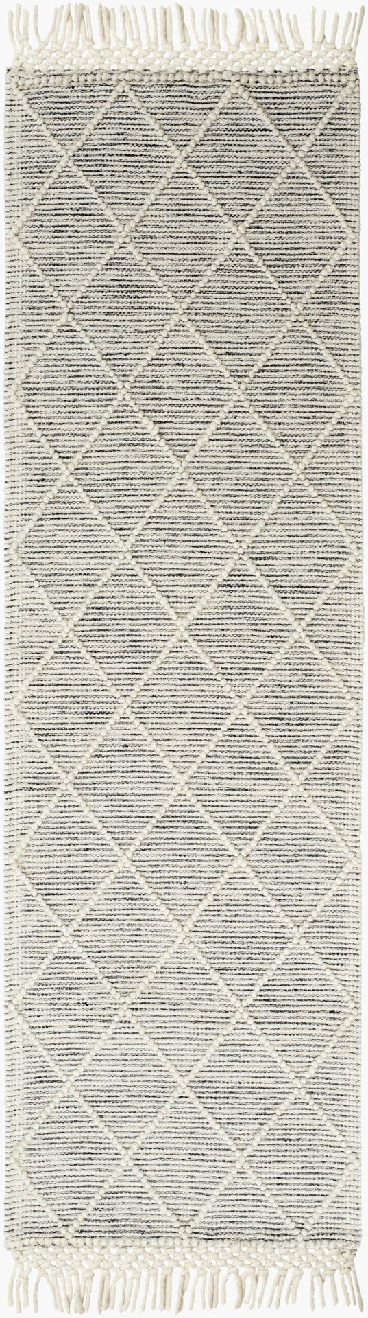 Livabliss Hemingway Flatweave Handwoven Wool Blend Accent Rug for Entryways and Cottage Spaces Ivory, Black 2'3" x 7'6" HMG2302-2376