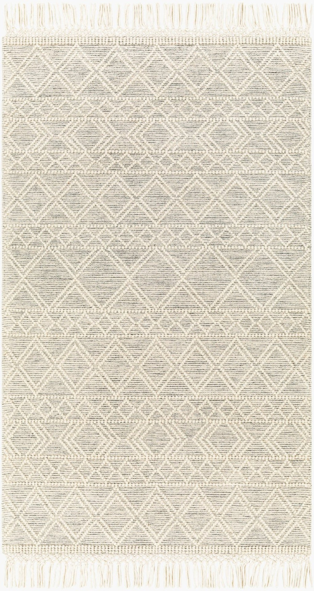 Livabliss Hemingway Handwoven Flatweave Wool Blend Rug Global Pattern for Entryways and Hallways Ivory, Black 8' x 10' HMG2303-810