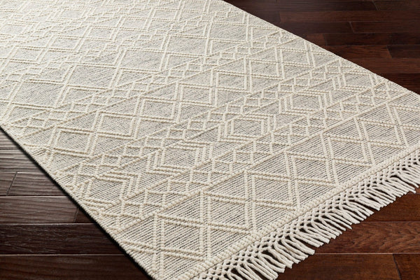 Livabliss Hemingway Handwoven Flatweave Wool Blend Rug Global Pattern for Entryways and Hallways Ivory, Black 8' x 10' HMG2303-810