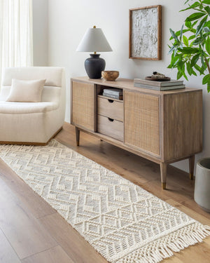 Livabliss Hemingway Flatweave Wool Blend Area Rug Handwoven Cottage Charm for Entryways Ivory, Black 3' x 3' HMG2305-3RD