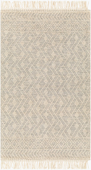 Livabliss Hemingway Flatweave Wool Blend Area Rug Handwoven Cottage Charm for Entryways Ivory, Black 9' x 12' HMG2305-912
