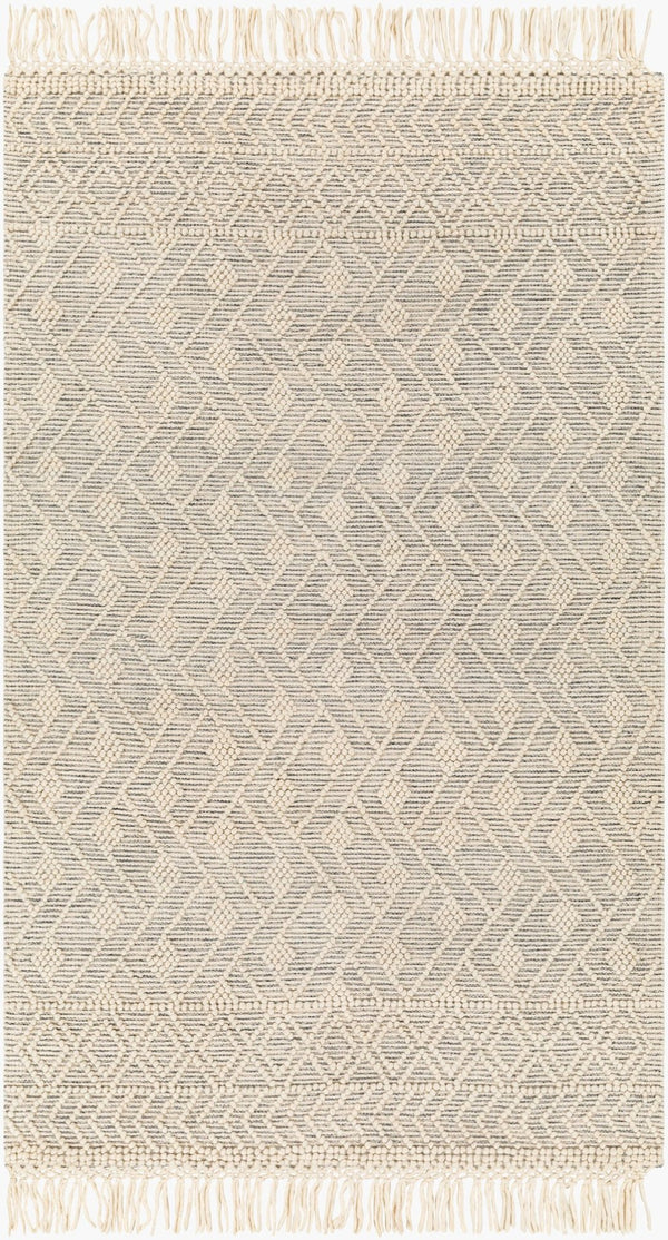 Livabliss Hemingway Flatweave Wool Blend Area Rug Handwoven Cottage Charm for Entryways Ivory, Black 9' x 12' HMG2305-912