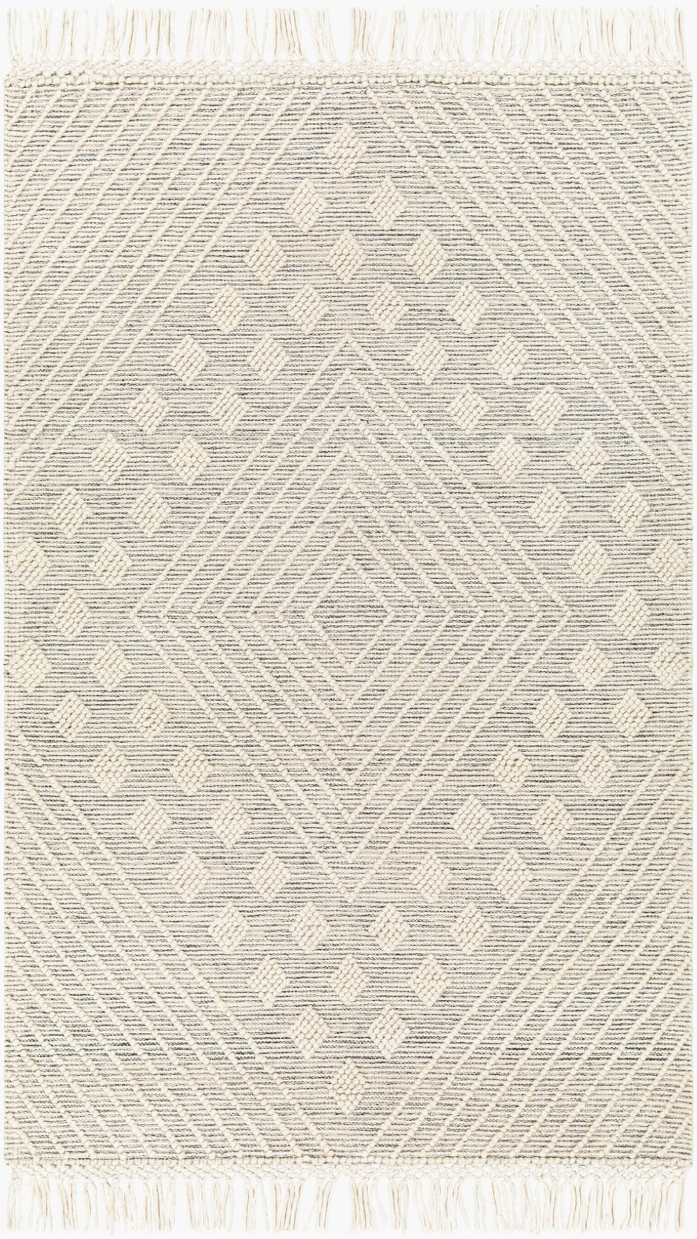 Livabliss Hemingway Handwoven Flatweave Wool Blend Rug for Cottage and Farmhouse Interiors Ivory, Black 27" x 45" HMG2306-2339