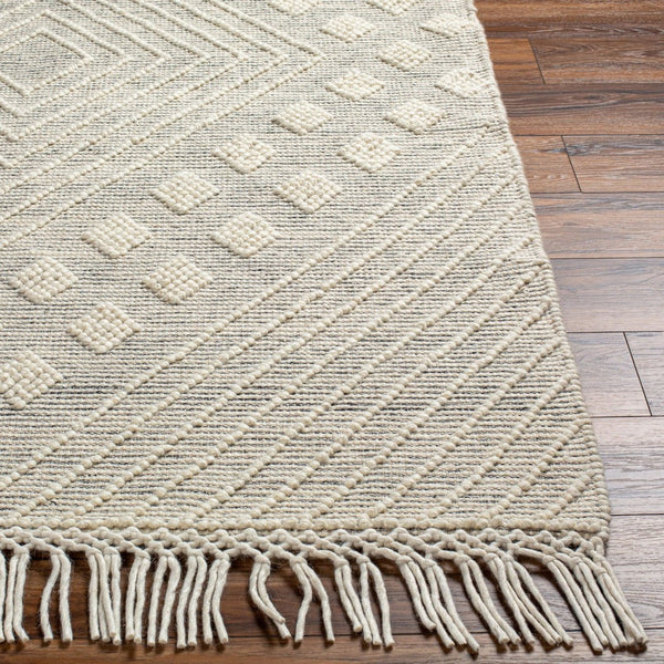 Livabliss Hemingway Handwoven Flatweave Wool Blend Rug for Cottage and Farmhouse Interiors Ivory, Black 27" x 45" HMG2306-2339
