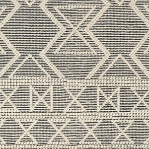 Livabliss Hemingway Handwoven Flatweave Accent Rug Wool Blend for Entryway or Bedroom Ivory, Black 27" x 45" HMG2307-2339