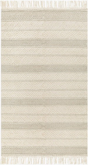 Livabliss Hemingway Flatweave Wool Blend Handcrafted Rug Cottage Style Entryway Accent Ivory, Beige 5' x 8' HMG2309-58