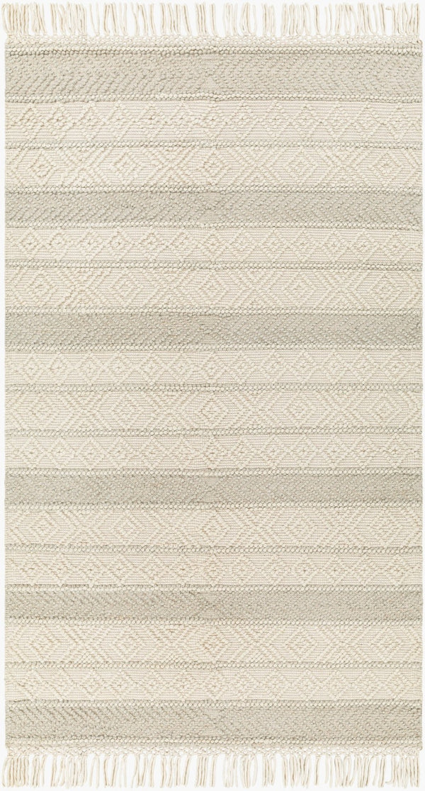 Livabliss Hemingway Flatweave Wool Blend Handcrafted Rug Cottage Style Entryway Accent Ivory, Beige 5' x 8' HMG2309-58