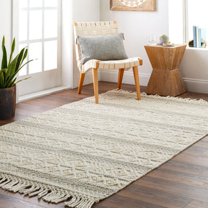 Livabliss Hemingway Flatweave Wool Blend Handcrafted Rug Cottage Style Entryway Accent Ivory, Beige 2' x 5' HMG2309-25