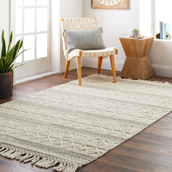 Livabliss Hemingway Flatweave Wool Blend Handcrafted Rug Cottage Style Entryway Accent Ivory, Beige 2' x 5' HMG2309-25