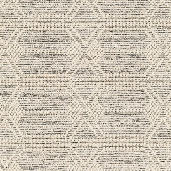 Livabliss Hemingway Handwoven Wool Blend Flat Weave Rug Cottage Style Accent for Bedroom or Entryway Ivory, Black 8' x 10' HMG2310-810