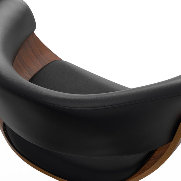 English Elm Sheldon Adjustable Swivel Bar Stool in Black Vegan Leather – Mid-Century Gas Lift, Chrome Base, 35.75-44"H B136P159601