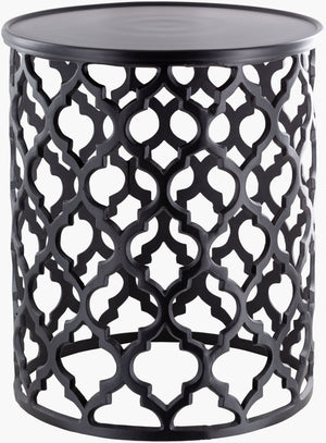 Surya Hammett Modern Aluminum End Table - Sleek 19"H X 16"W X 16"D Design For Elegant Home Spaces Top, Black,Base, Black Aluminum,Aluminum Hmmt-102