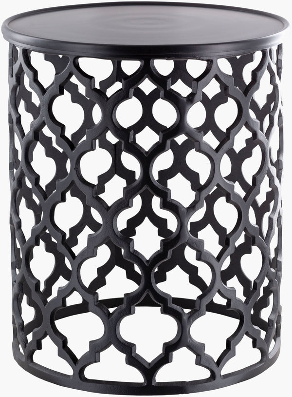 Surya Hammett Modern Aluminum End Table - Sleek 19"H X 16"W X 16"D Design For Elegant Home Spaces Top, Black,Base, Black Aluminum,Aluminum Hmmt-102