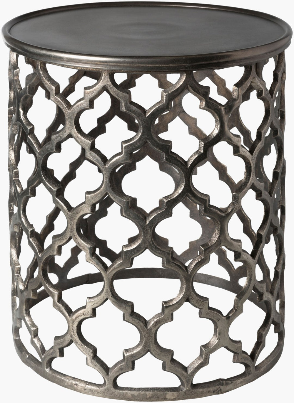 Surya Hammett Modern Aluminum End Table - Sleek 19"H X 16"W X 16"D Design For Elegant Home Spaces Top, Charcoal,Base, Charcoal Aluminum,Aluminum Hmmt101-161619