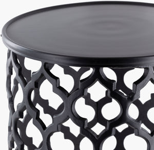 Surya Hammett Modern Aluminum End Table - Sleek 19"H X 16"W X 16"D Design For Elegant Home Spaces Top, Black,Base, Black Aluminum,Aluminum Hmmt-102