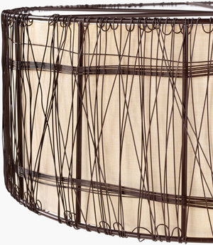 Surya Holloman 22"L X 22"W X 8"H Pendant Light - Elegant Global Design For Eclectic Home Décor Charm Fixture, Rust,Shade (Outside), Beige,Shade (Inside), White,Cord, Translucent Iron Hmn-001