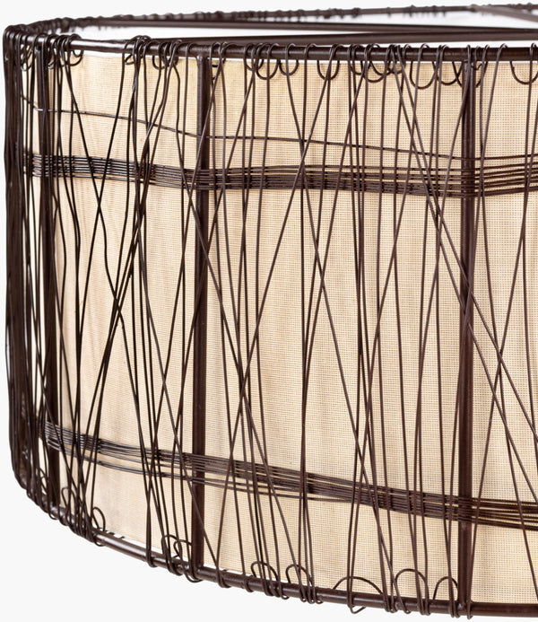 Surya Holloman 22"L X 22"W X 8"H Pendant Light - Elegant Global Design For Eclectic Home Décor Charm Fixture, Rust,Shade (Outside), Beige,Shade (Inside), White,Cord, Translucent Iron Hmn-001