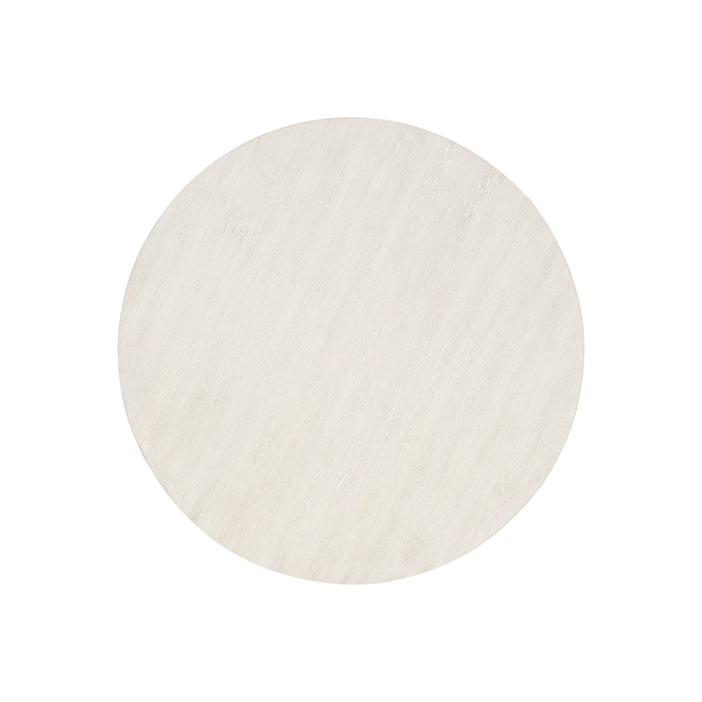 Bernhardt Bernhardt Round Side Table With Wire‑Brushed Acacia Top, Linen/Shale Finish & Stainless Accents 306125