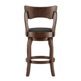 Homelegance By Top-Line Beckham Swivel 24-inch Brown Counter Height Barstool Dark Grey Rubberwood