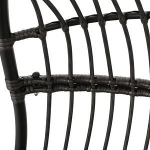 English Elm Christopher Knight Home® - SANSA Outdoor Wicker Hanging Basket Chair with Water‑Resistant Cushions, Iron Frame, Weatherproof Lounge Gray 70429.00GDGRY