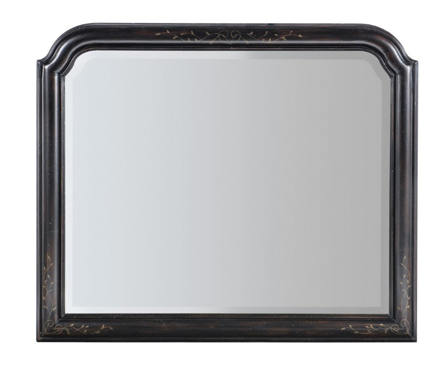 Hooker Furniture Charleston Beveled Wall Mirror With Black Cherry Finish, Handpainted Accents & Subtle Distress 6750-90004-97
