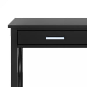 English Elm Kitchener Console Sofa Table - Stylish Black Storage With X-Design Accents For Modern Spaces B136P158766