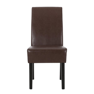 English Elm Dining Chair Set of 2 Upholstered Rubberwood Legs Minimalist Contemporary Seating 60162.00PUDBRN