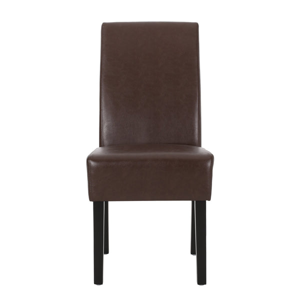 English Elm Dining Chair Set of 2 Upholstered Rubberwood Legs Minimalist Contemporary Seating 60162.00PUDBRN