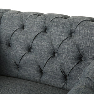 English Elm Christopher Knight Home® - CLUB Chair with Chesterfield-Inspired Button Tufting, Scrolled Arms & Nailhead Trim for Living Room Charcoal 40.5 L x 34.5 W x 25.75 H 72759.00