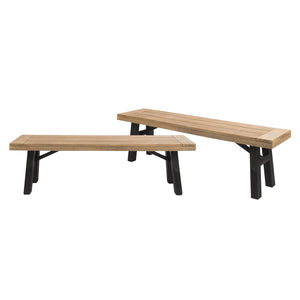 English Elm Bettina Solid Acacia Outdoor Dining Table with Slat Top Oil Finish Patio Deck 56701.00-56702.00