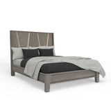 Parker House Pure Modern - Bedroom King Panel Bed With 2 Nightstands Grey Oak Solids ,Oak Veneers Bpur-3pc-1166-n2