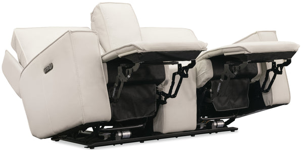Hooker Furniture Miles Power Reclining Loveseat Top Grain Leather Zero Gravity Console Living Room SS727-PHZC2-001