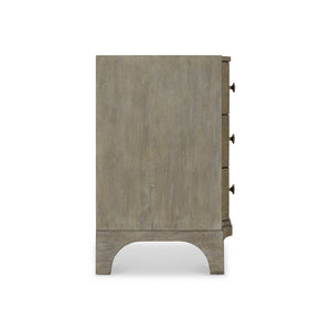 Bernhardt Bernhardt Albion Nightstand With Pewter Finish, Solid White Oak, 3 Soft-Closing Drawers & Usb Charging 311220