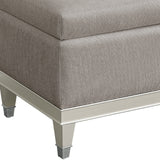 Zoey Vanity Upholstered Storage Bench Silver P344136 Pulaski Furniture