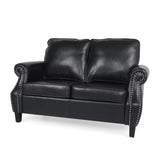 Christopher Knight Home® - Noble House - Lawton Contemporary Faux Leather Loveseat with Nailhead Trim