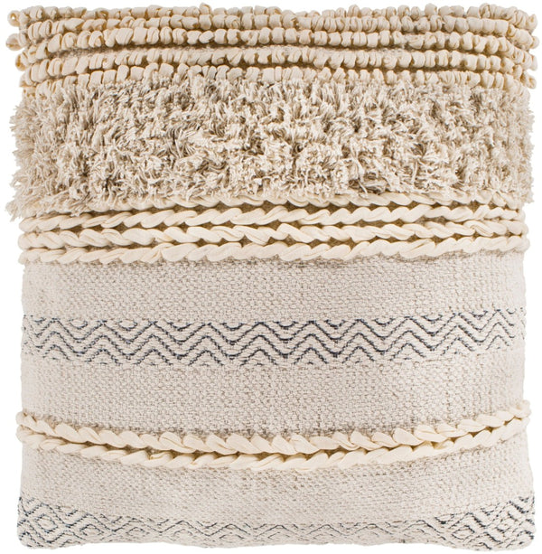 Livabliss Helena Hand-woven Cotton Throw Pillow Artisan Cottage Texture for Any Cozy Room HNA002-1818P