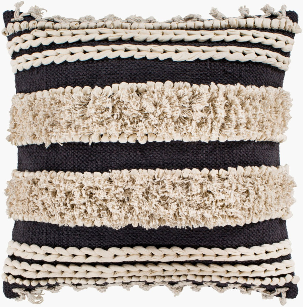Livabliss Helena Cotton Square Accent Pillow Handcrafted Farmhouse Cottage Decor for Bedroom HNA003-2222P