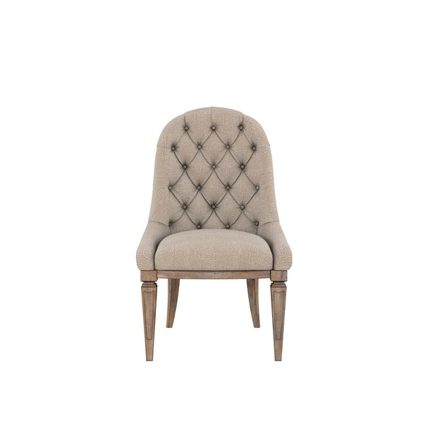 A.R.T. Furniture Architrave Upholstered Side Chair - Elegant New Traditional Design In Almond With Luxurious Button Tufting Brown Material, Parawood Solids,Foam,Fabric 277206-2608