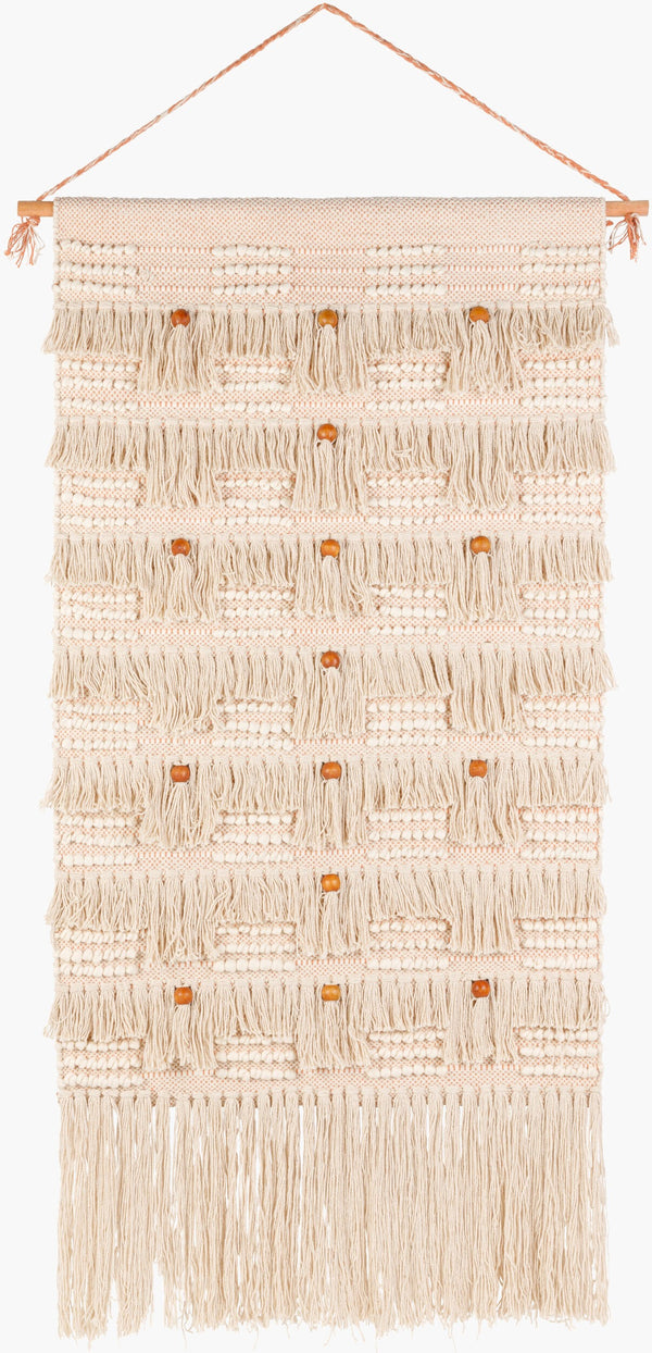 Surya Helena 48"H X 24"W Wall Hanging Art - Elegant Global Designs To Enhance Your Home Decor Charm! Dusty Coral Cotton,Wood Hna1001-4824