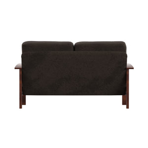 Homelegance By Top-Line Parcell Mission-Style Wood Loveseat Brown Rubberwood