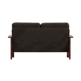 Homelegance By Top-Line Parcell Mission-Style Wood Loveseat Brown Rubberwood