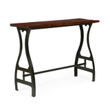 Christopher Knight Home® - Noble House - Ascutney Modern Industrial Handmade Acacia Wood Console Table, Dark Brown and Black